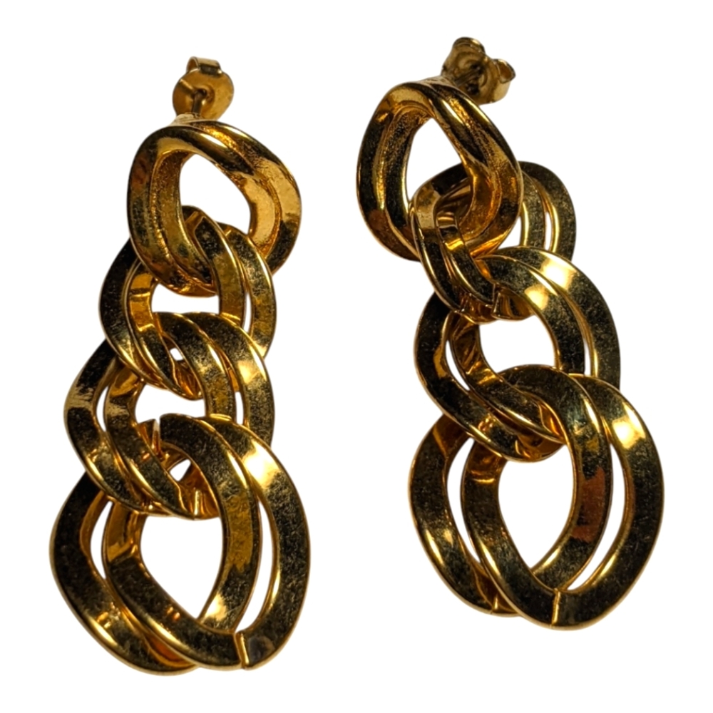 MONET gold tone earrings / Beautiful women's earrings for holidays